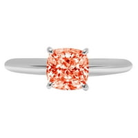 2.0ct jastuk rezan crveni simulirani dijamant 18k bijeli zlatni godišnjički zaručnički prsten veličine 4,5