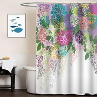 Cvjetni dekor zavjesa za tuširanje za kupatilo Dekoracija tkanina za tuširanje set sa kukama, 72x72