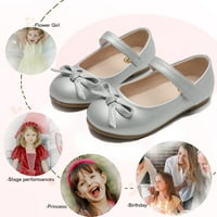Djevojke Marije Mary Jane Stanovi Cvjetne djevojke Haljina cipele Princess Ballerina Flats Silver 12.