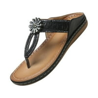 Sandale VerPetriture za žene Dressy Ljeto Neklizajuće sandale Rhinestone Flower Hollow Fashion Flat Flip Flops