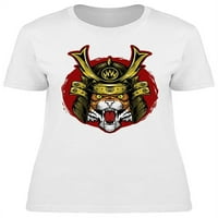 Tiger Head Samurai Kaciga za kacigu Dizajn majica - MIMage by Shutterstock, ženska velika