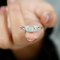 Princezo rez Etiopljanin opal pasijans keltski prsten - oktobar pingstonski prsten, 14k bijelo zlato,