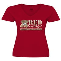 Inktastični crveni petak ženska majica V-izrez