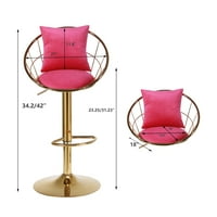 Bar stolica, čisti pozlaćeni, jedinstveni dizajn, rotacija stupnjeva, podesiva visina, pogodna za trpezariju