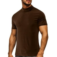 Košulje za muškarce Prodaja čišćenja Čvrsta bluza Visoki ovratnik TURTLENECK majice kratkih rukava