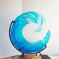 Kreativni ocean WAVE Desktop Ornament, 7,87in Ocean Wave Art Mondrade zanat za zanat sa nosačem