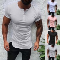 Muška majica s kratkim rukavima Ljetna obična Ležerna teretana mišića posada Slim Fit vrhovi sivi l