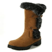 Crocowalk Wemens Fuzzy Bootie okrugli toe čizme za snijeg Plišane obloge Zimske cipele Žene Fluffy tople