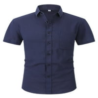 WRCNOTE MENS TOPS tipka dolje Ljetne košulje rever izrez Bluza Havajska majica kratkih rukava Black