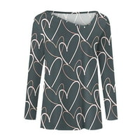 Haxmnou Žene Pulover s dugim rukavima Print Modni Ležerni majica za Valentinovo i XXL