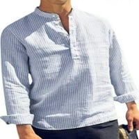 Bomotoo muškarci vrhovi dugih rukava s dugim rukavima Henley izrez Tunika košulje prozračne bluze za