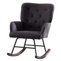 BaytoCare Sting stolica salon stolica Mekana podstavljena rela stolica sa čvrstim drvenim nogama siva