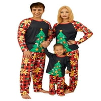 Usklađivanje obiteljske božićne pidžame Xmas Odmor za spavanje stablo Ispis Raglan vrhovi hlače s dugim