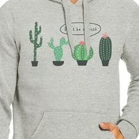 Ne budi ubodan kaktus muški unise siva pulover flished hoodie