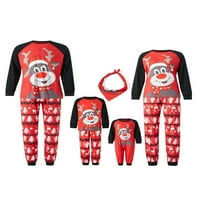 Porodica podudaranje božićne pidžame kućne ljubimac Kerchief baby rhoper crtani elk tisak dugih rukava