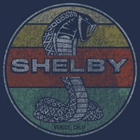 Muške Shelby Cobra nevolje od šarene tračne žigove grafičke tee mornarsko plavo Heather