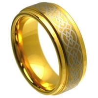 Prilagođeni personalizirani graviranje vjenčanog prstena za prsten za njega i njenog žutog zlatnog tona