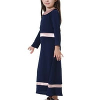 Honeeladyy muslimanska haljina srednje velike djevojke s dugim rukavima lutka navraća u boji blok haljina
