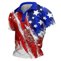 Muške polo majice Dan nezavisnosti Raglan rukav Multi dugme Rever Ispis Svečane proslave Golf majice za muškarce