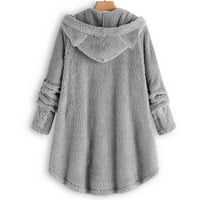 Anuirheih modna plišana dukserica za žene plus veličine jesen zimski mekani udobni kup mačke pulover