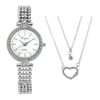 Bidobibo ogrlice za žene Business Casual Kvarcni sat sa ogrlicama Dame Jewelry Poklon Kombinacija Srebrna