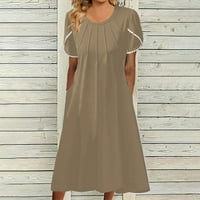 Ženske plus veličina ljetne haljine casual seksi v-izrez tisak ljetnih kratkih rukava Džebova haljina