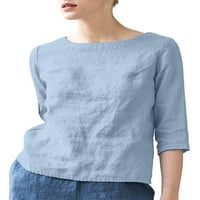 Bomotoo Žene Ležerne prilike pulover Solid Color Fashion Tunic Bluza Rad Boemska majica s pola rukava