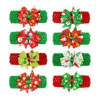 Božićni bowknot Head Band Colorful Headdress Babygrain Ripbon Bow dodaci za kosu za djecu za mališane