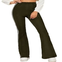 Žene Stretch Yoga Lounge Hlače Stripe svjetluca pantalona za pantalone visoki struk Activewear Bell