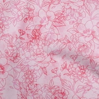 Onuone pamuk poplin twill lagana ružičasta tkanina cvjeta šivaće materijal za ispis tkanine sa dvorištem