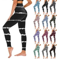 Tenjioio Womens Workout Dno padajuće zatvaranje tiskane joge hlače visoke struk labave ravne duge hlače