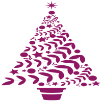 Lijepa naljepnica vinilne naljepnice za božićne stablo - srednje - ljubičaste