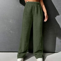Ženske ležerne hlače pantalone Y2K hlače struk labave hlače hlače tople duljine hlače vojska zelena