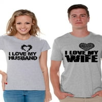 Newkward Styles Par majica Volim svoju muž košulju volim svoju ženu T majice za parove Muž i supruga