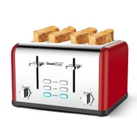 Toaster Slice, geek kuhar nehrđajući čelik ekstra širok toster za utore, tostiranje postavki hlada hleba