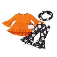 Toddler Baby Girl Winter odjeća Jednorog Ispis majica s dugim rukavima + cvjetne hlače Set outfit
