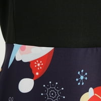 Symoid Maxi haljina za žene - patchword vintage rockabilly haljina haljina božićna luk zabava tamno