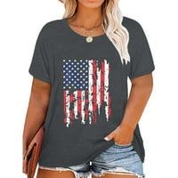 Gaecuw američka zastava T dan Neovisnosti Žene vrhovi Moda Rounk vrat Ljeto kratki rukav bluza majica