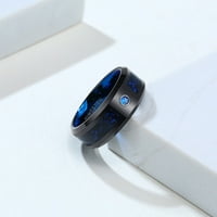 Crni i plavi prsten volfram karbidni prsten za muškarce vjenčani bend MAN prsten
