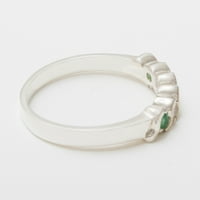 Britanci napravio je 10k bijelo zlato prirodno smaragdno i dijamantno žensko vječno prsten - Opcije