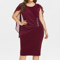 Ženska kratka rukava štampana modna dužina gležnja A-linijski okrugli dekolte, ljetna haljina 3xl