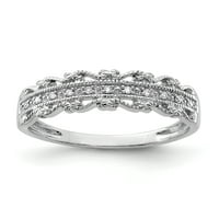 Sterling Silver Diamond vjenčani prsten Veličina 7. Fini nakit Idealni pokloni za žene Poklon iz srca