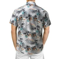 Muška proljetna ljetna majica casual havajska plaža tropsko dugme Tropsko dugme majica Štampana majica