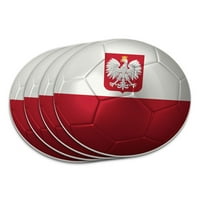 Poljska sa grbom zastava zastava fudbalska lopta futbol fudbalska coaster set
