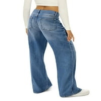 SUNISERY TAGGY traperice za žene visoke struk labave pantalone sa bočnim džepovima casual širokih pantalona