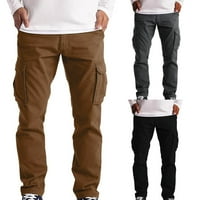 Teretne hlače za muškarce Čvrsti povremeni džepovi na otvorenom ravne pantalone Multi džepove hlače