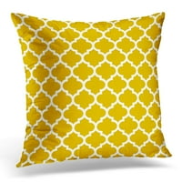 Bijela zabavna žuta quatrefoil modernog poklopca jastučnice
