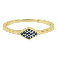 DazzlingRock kolekcija okrugli plavi safir za vjenčani vend za žene za žene u 18K žuto zlato, veličine