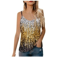 Wofedyo Camisole za žene Sequin vrhove Glitter Party Strappy Tank Vest CAMIS majice za žene