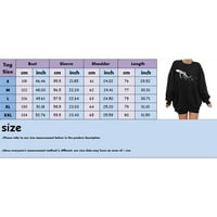 Prevelika dukserica za hoodie za žensku plus veličinu Duks posada Crta dugih rukava Ležerni pulover
